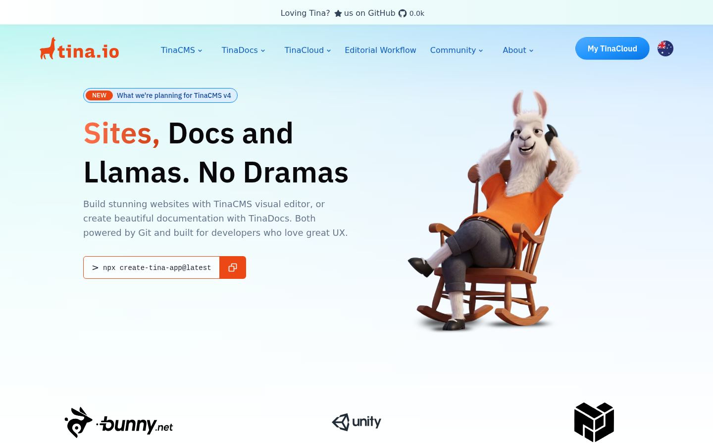 TinaCMS &middot; HOMEPAGE_SCREENSHOT