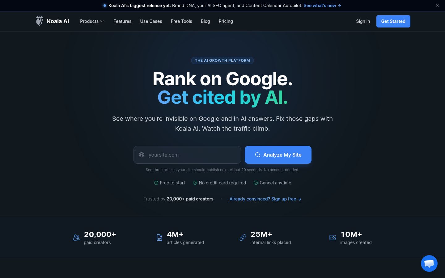 Koala AI &middot; HOMEPAGE_SCREENSHOT