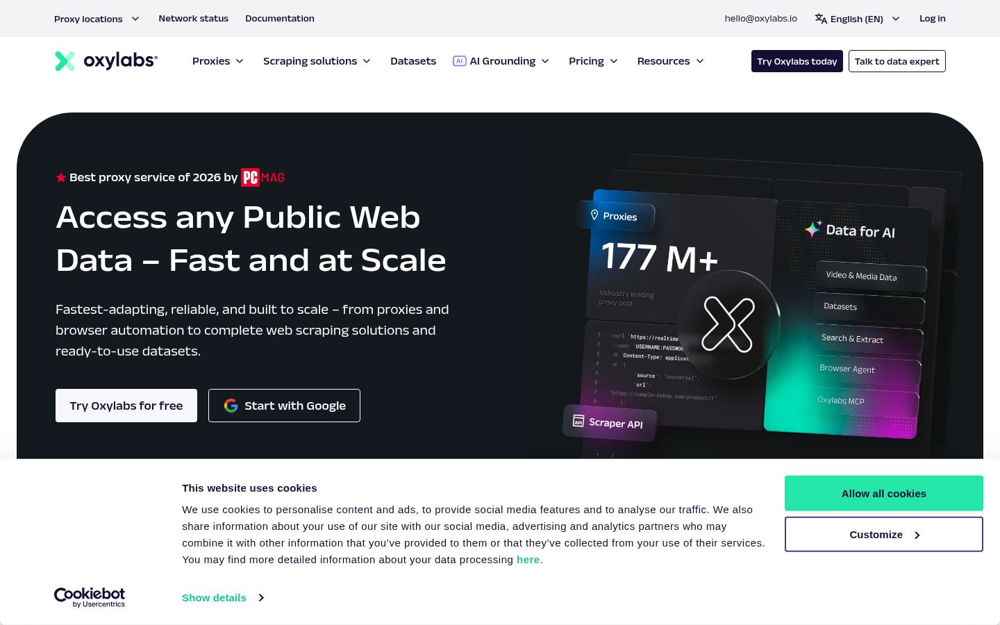 Oxylabs &middot; HOMEPAGE_SCREENSHOT