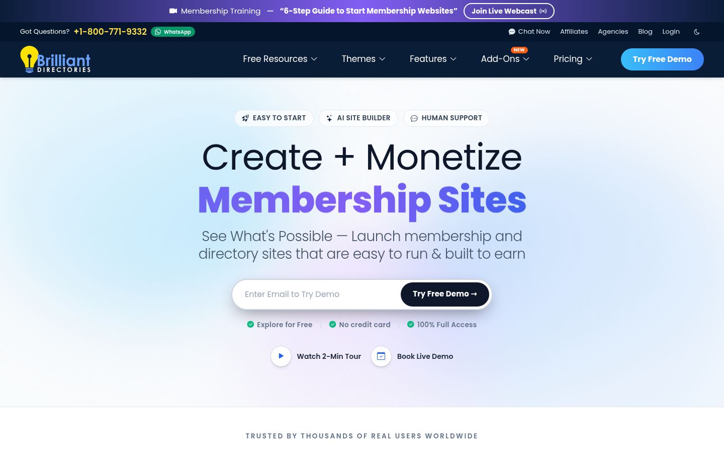 Brilliant Directories · HOMEPAGE_SCREENSHOT