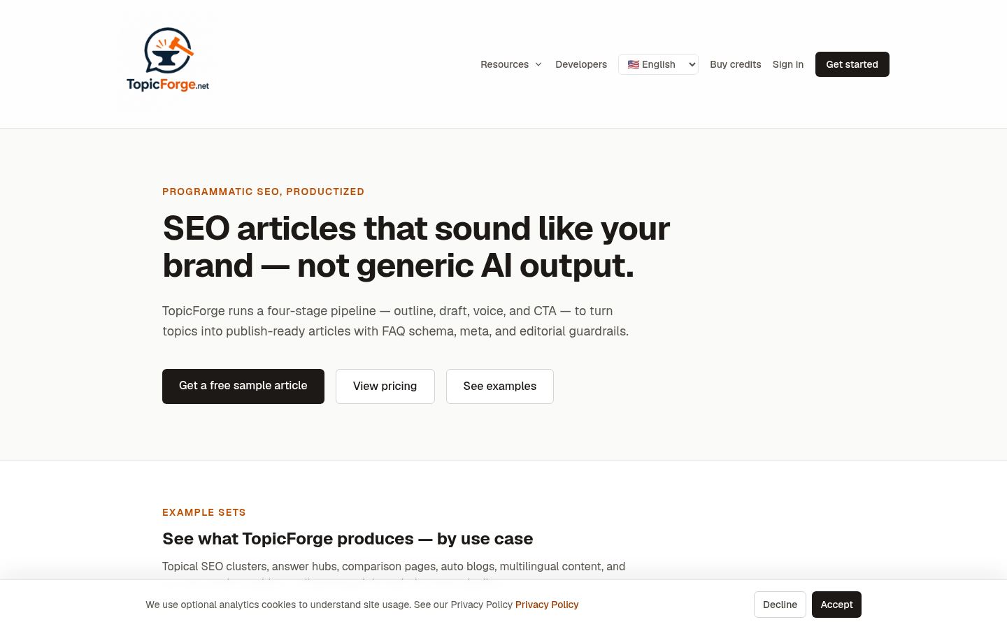TopicForge · HOMEPAGE_SCREENSHOT