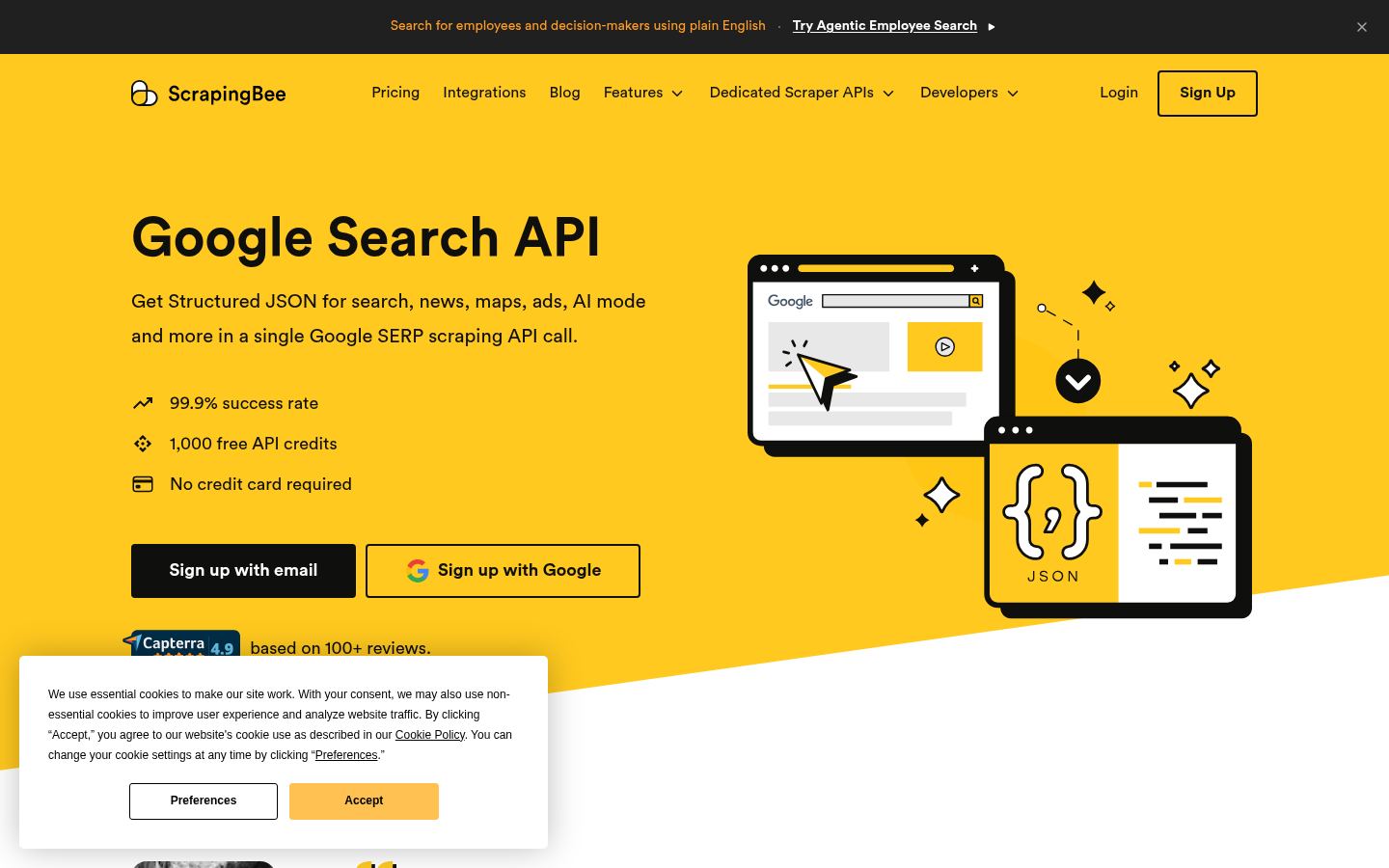 ScrapingBee Google Search API &middot; HOMEPAGE_SCREENSHOT