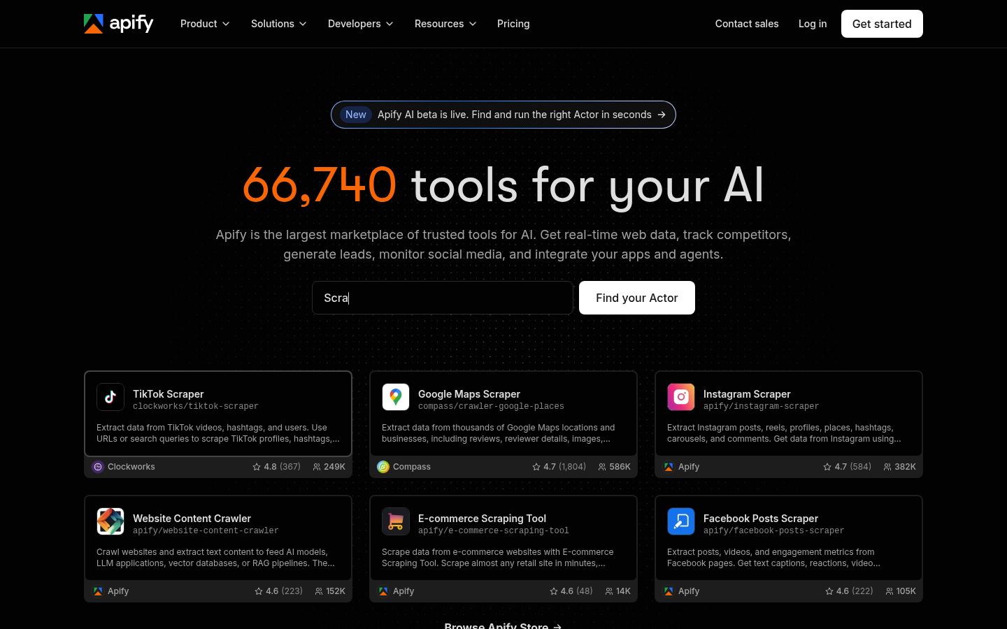 Apify &middot; HOMEPAGE_SCREENSHOT