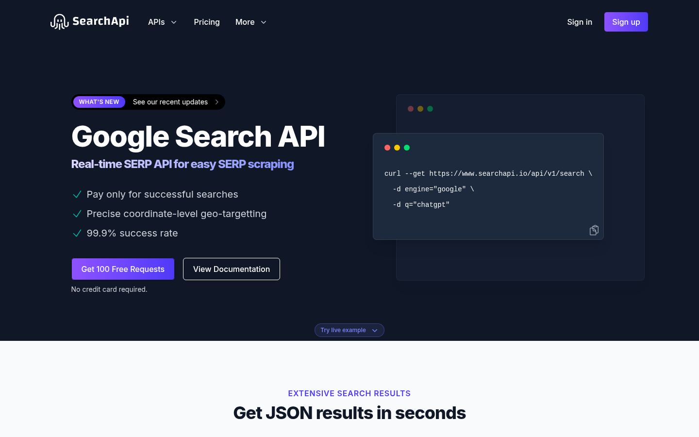 SearchApi &middot; HOMEPAGE_SCREENSHOT