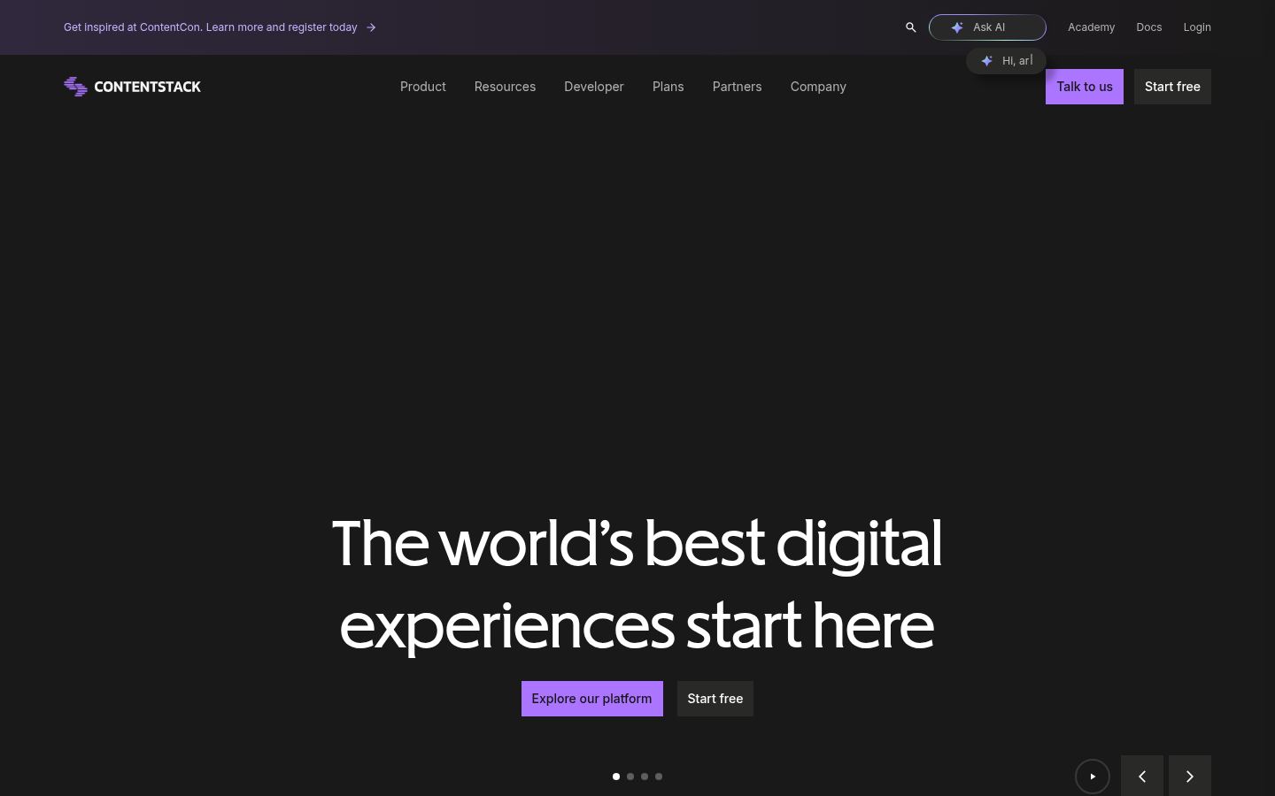 Contentstack &middot; HOMEPAGE_SCREENSHOT