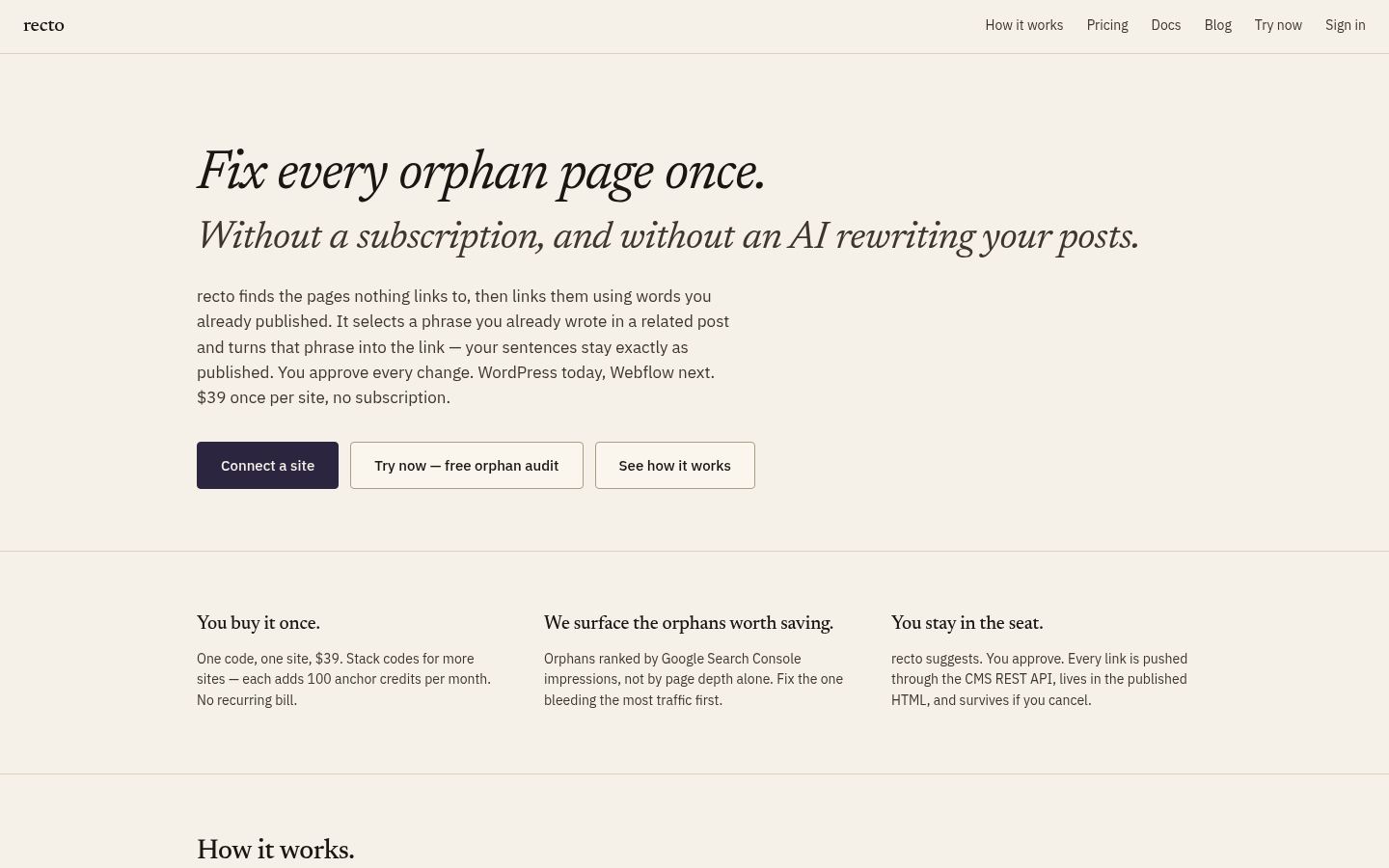recto &middot; HOMEPAGE_SCREENSHOT
