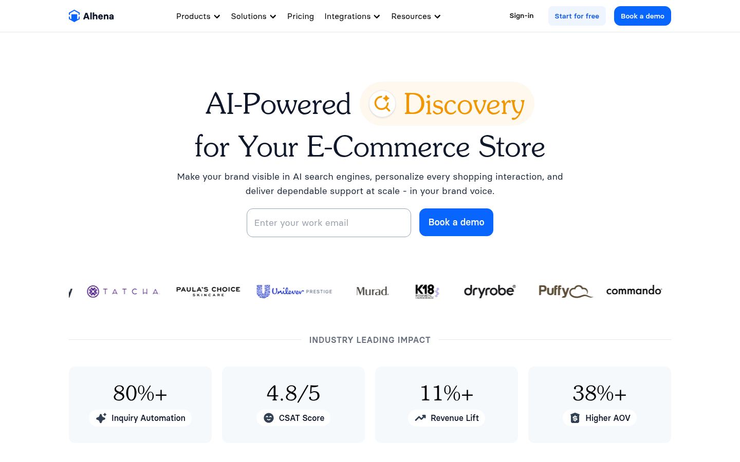Alhena AI &middot; HOMEPAGE_SCREENSHOT