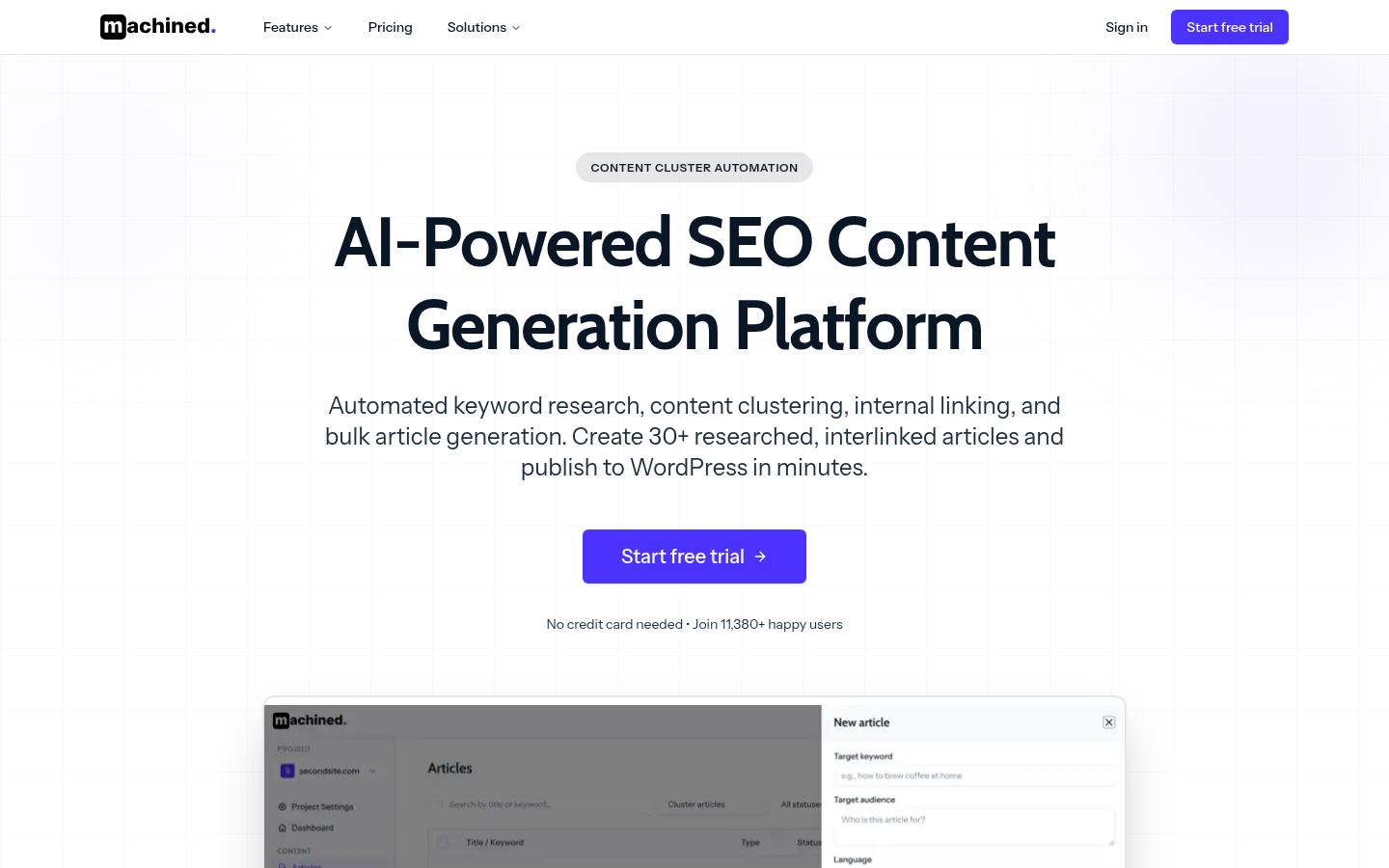 Machined · HOMEPAGE_SCREENSHOT