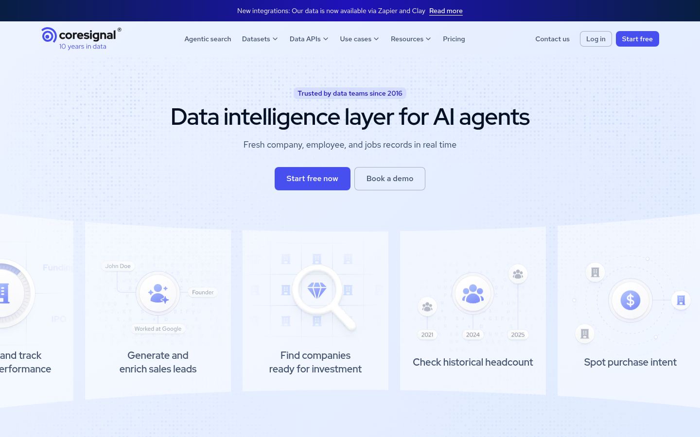 Coresignal &middot; HOMEPAGE_SCREENSHOT